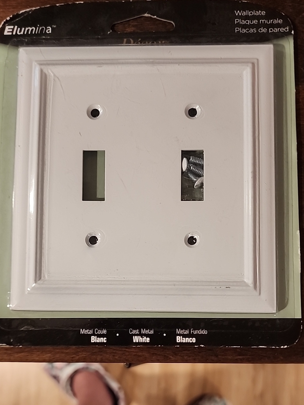 White Decorative Dual Toggle Wallplate